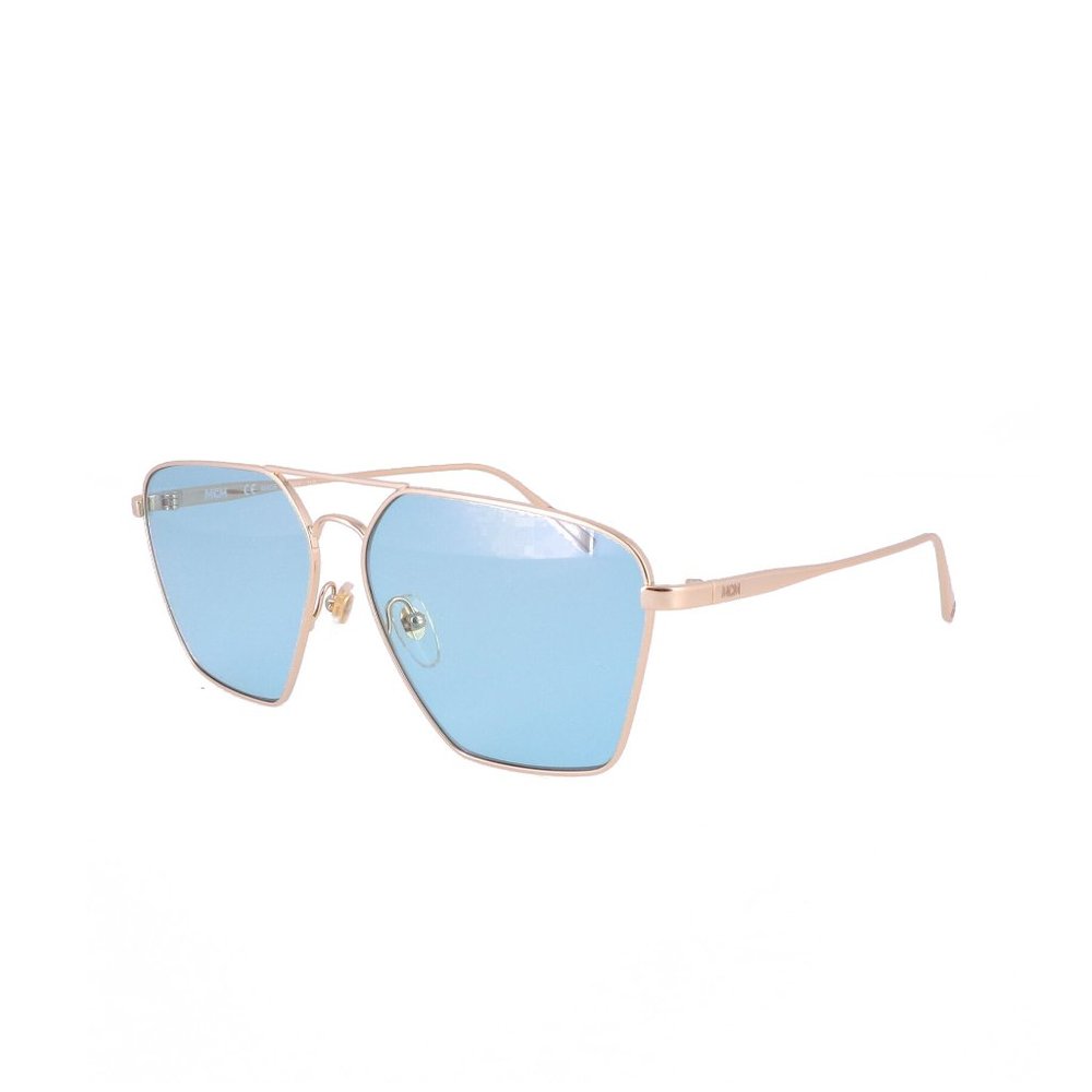 MCM Gold Frame Sunglasses with Blue Lenses